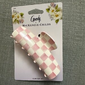 Goody x Mackenzie-Childs pink & white claw clip